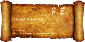 Hanga Etelka névjegykártya